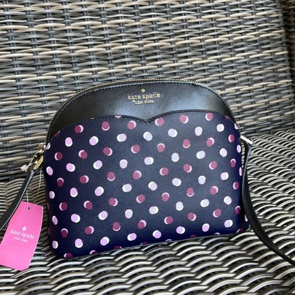 Kate Spade Payton Dome Crossbody with Fiesta Dot Black Multi